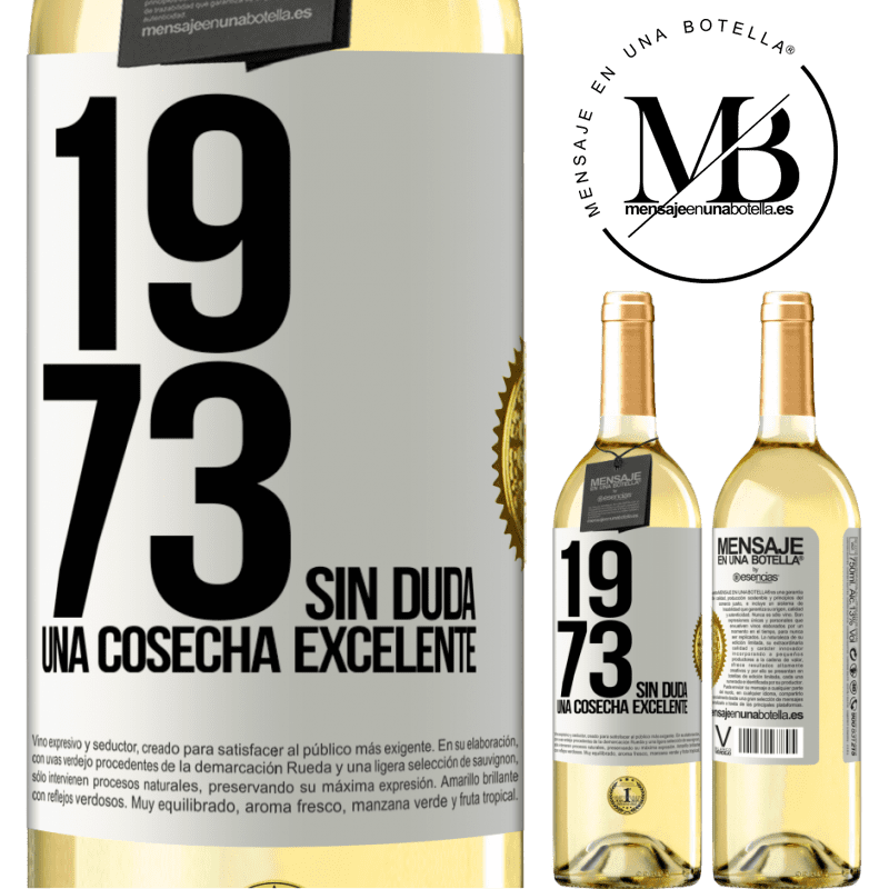 29,95 € Envío gratis | Vino Blanco Edición WHITE 1973. Sin duda, una cosecha excelente Etiqueta Blanca. Etiqueta personalizable Vino joven Cosecha 2023 Verdejo