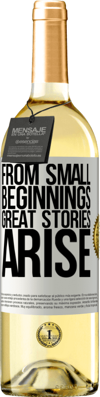 29,95 € Free Shipping | White Wine WHITE Edition From small beginnings great stories arise White Label. Customizable label Young wine Harvest 2024 Verdejo