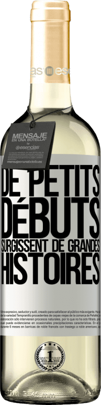 29,95 € Envoi gratuit | Vin blanc Édition WHITE De petits débuts surgissent de grandes histoires Étiquette Blanche. Étiquette personnalisable Vin jeune Récolte 2024 Verdejo