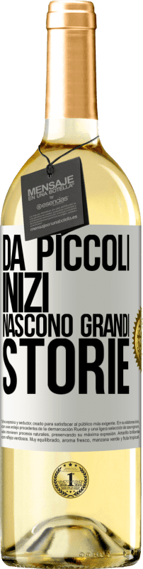 29,95 € Spedizione Gratuita | Vino bianco Edizione WHITE Da piccoli inizi nascono grandi storie Etichetta Bianca. Etichetta personalizzabile Vino giovane Raccogliere 2024 Verdejo