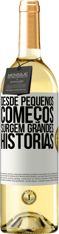 29,95 € Envio grátis | Vinho branco Edição WHITE Desde pequenos começos, surgem grandes histórias Etiqueta Branca. Etiqueta personalizável Vinho jovem Colheita 2025 Verdejo