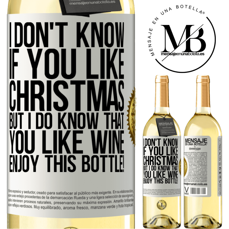 29,95 € Free Shipping | White Wine WHITE Edition I don't know if you like Christmas, but I do know that you like wine. Enjoy this bottle! White Label. Customizable label Young wine Harvest 2023 Verdejo