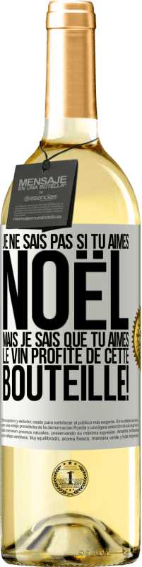 29,95 € Envoi gratuit | Vin blanc Édition WHITE Je ne sais pas si tu aimes Noël mais je sais que tu aimes le vin. Profite de cette bouteille! Étiquette Blanche. Étiquette personnalisable Vin jeune Récolte 2025 Verdejo