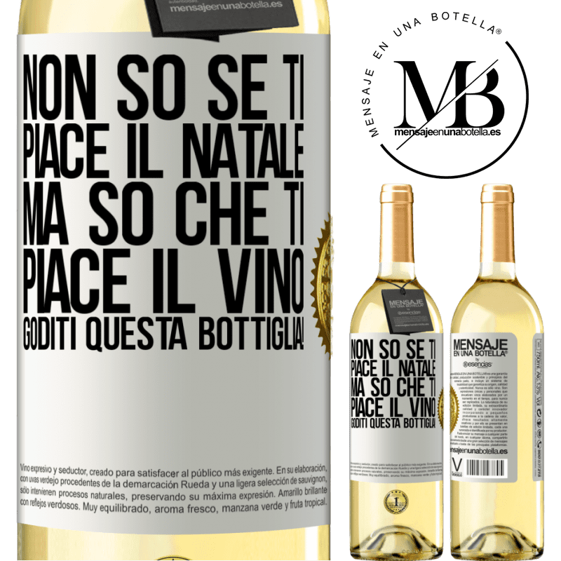 29,95 € Spedizione Gratuita | Vino bianco Edizione WHITE Non so se ti piace il Natale, ma so che ti piace il vino. Goditi questa bottiglia! Etichetta Bianca. Etichetta personalizzabile Vino giovane Raccogliere 2025 Verdejo