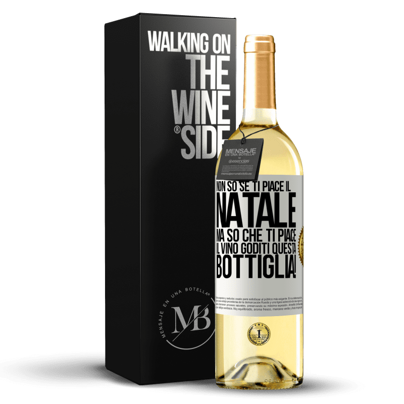 29,95 € Spedizione Gratuita | Vino bianco Edizione WHITE Non so se ti piace il Natale, ma so che ti piace il vino. Goditi questa bottiglia! Etichetta Bianca. Etichetta personalizzabile Vino giovane Raccogliere 2024 Verdejo