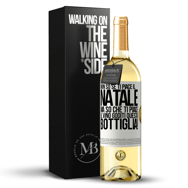 29,95 € Spedizione Gratuita | Vino bianco Edizione WHITE Non so se ti piace il Natale, ma so che ti piace il vino. Goditi questa bottiglia! Etichetta Bianca. Etichetta personalizzabile Vino giovane Raccogliere 2025 Verdejo
