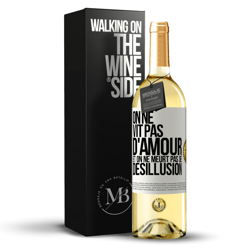 29,95 € Envoi gratuit | Vin blanc Édition WHITE On ne vit pas d'amour, et on ne meurt pas de désillusion Étiquette Blanche. Étiquette personnalisable Vin jeune Récolte 2024 Verdejo