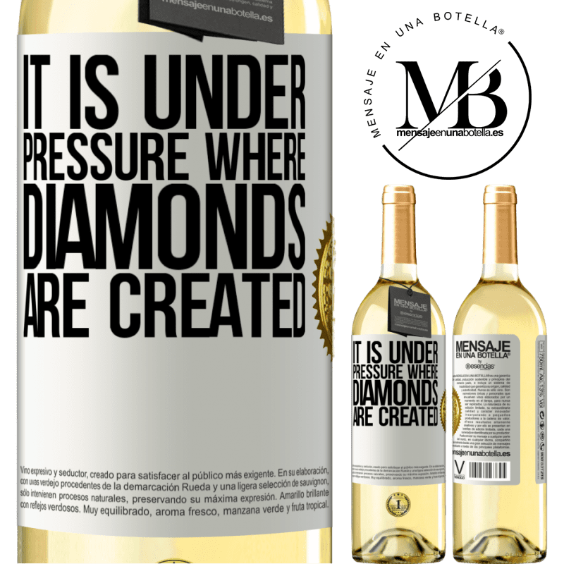 29,95 € Free Shipping | White Wine WHITE Edition It is under pressure where diamonds are created White Label. Customizable label Young wine Harvest 2022 Verdejo