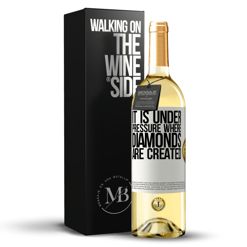 29,95 € Free Shipping | White Wine WHITE Edition It is under pressure where diamonds are created White Label. Customizable label Young wine Harvest 2023 Verdejo