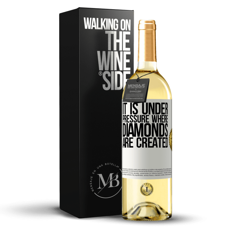 29,95 € Free Shipping | White Wine WHITE Edition It is under pressure where diamonds are created White Label. Customizable label Young wine Harvest 2024 Verdejo