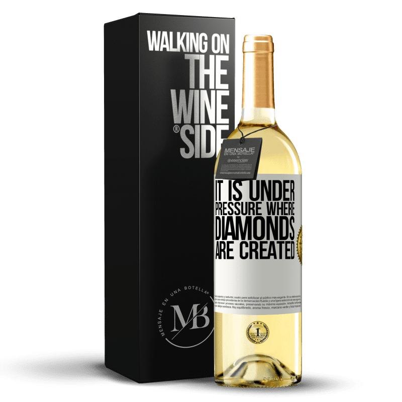29,95 € Free Shipping | White Wine WHITE Edition It is under pressure where diamonds are created White Label. Customizable label Young wine Harvest 2025 Verdejo