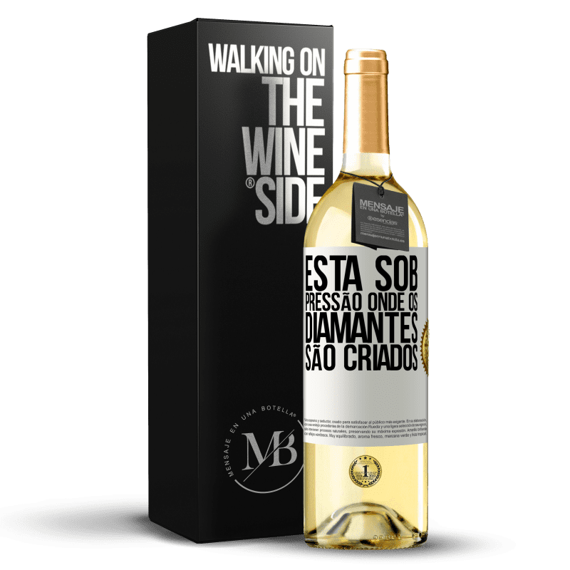 29,95 € Envio grátis | Vinho branco Edição WHITE Está sob pressão onde os diamantes são criados Etiqueta Branca. Etiqueta personalizável Vinho jovem Colheita 2024 Verdejo