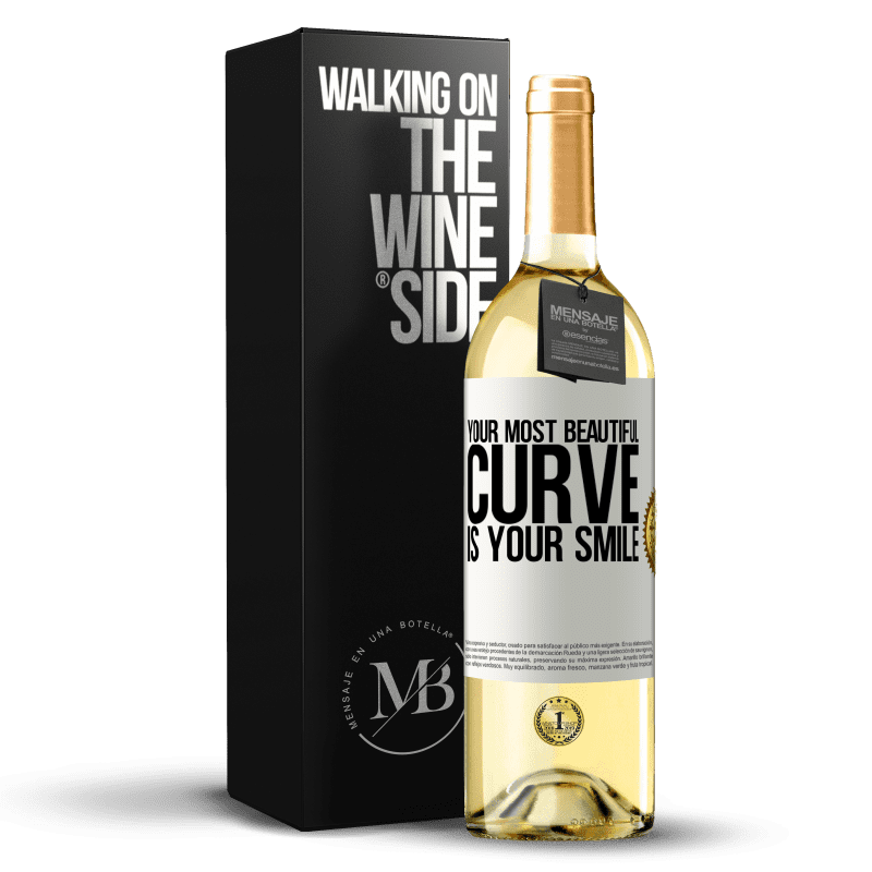 29,95 € Free Shipping | White Wine WHITE Edition Your most beautiful curve is your smile White Label. Customizable label Young wine Harvest 2023 Verdejo