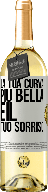 29,95 € Spedizione Gratuita | Vino bianco Edizione WHITE La tua curva più bella è il tuo sorriso Etichetta Bianca. Etichetta personalizzabile Vino giovane Raccogliere 2024 Verdejo