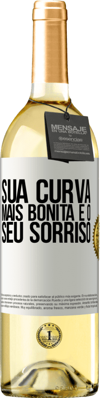 29,95 € | Vinho branco Edição WHITE Sua curva mais bonita é o seu sorriso Etiqueta Branca. Etiqueta personalizável Vinho jovem Colheita 2024 Verdejo