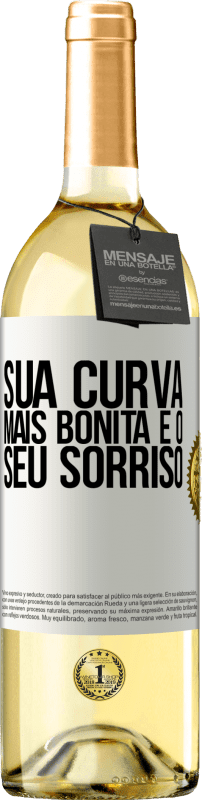 29,95 € | Vinho branco Edição WHITE Sua curva mais bonita é o seu sorriso Etiqueta Branca. Etiqueta personalizável Vinho jovem Colheita 2025 Verdejo