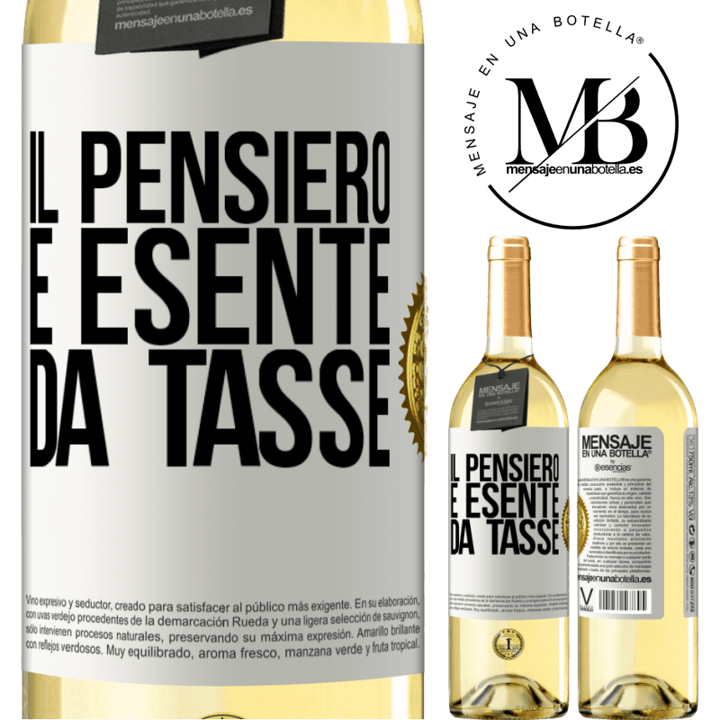 29,95 € Spedizione Gratuita | Vino bianco Edizione WHITE Il pensiero è esente da tasse Etichetta Bianca. Etichetta personalizzabile Vino giovane Raccogliere 2025 Verdejo