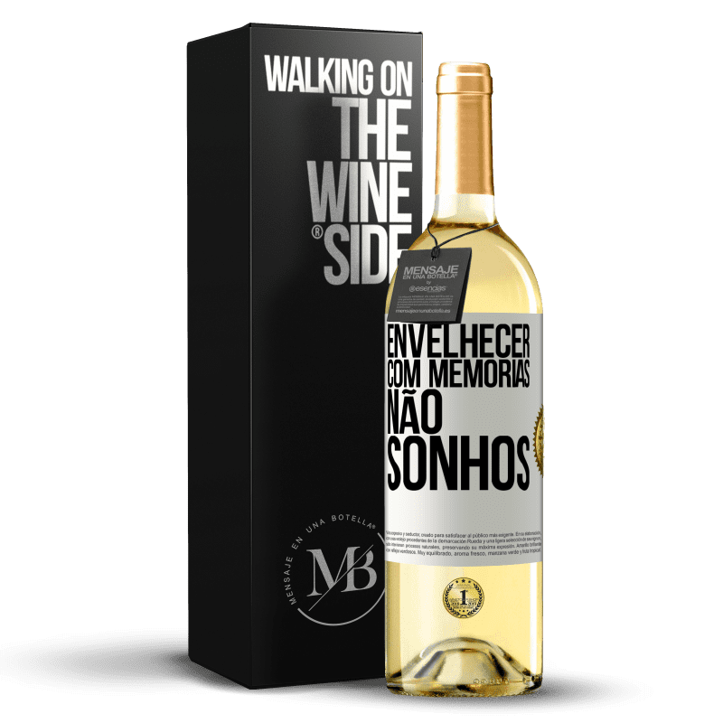 29,95 € Envio grátis | Vinho branco Edição WHITE Envelhecer com memórias, não sonhos Etiqueta Branca. Etiqueta personalizável Vinho jovem Colheita 2024 Verdejo