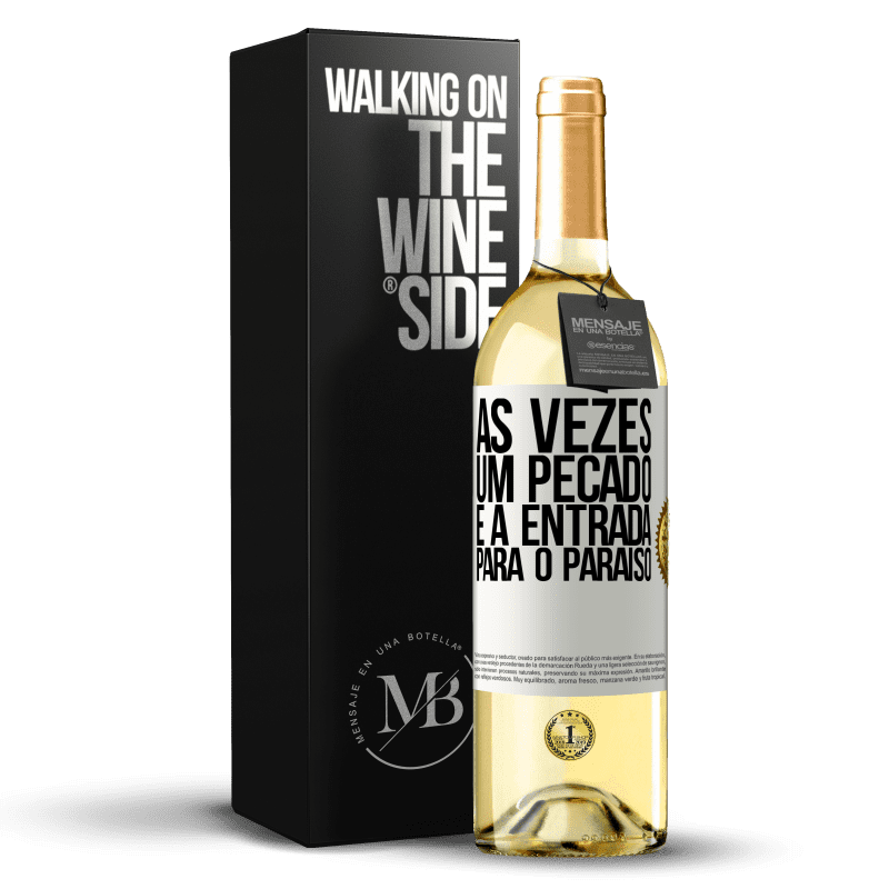 29,95 € Envio grátis | Vinho branco Edição WHITE Às vezes, um pecado é a entrada para o paraíso Etiqueta Branca. Etiqueta personalizável Vinho jovem Colheita 2025 Verdejo