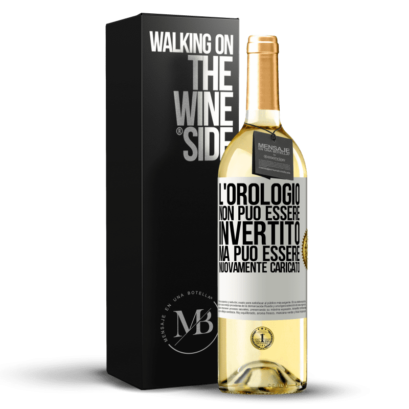 29,95 € Spedizione Gratuita | Vino bianco Edizione WHITE L'orologio non può essere invertito, ma può essere nuovamente caricato Etichetta Bianca. Etichetta personalizzabile Vino giovane Raccogliere 2024 Verdejo