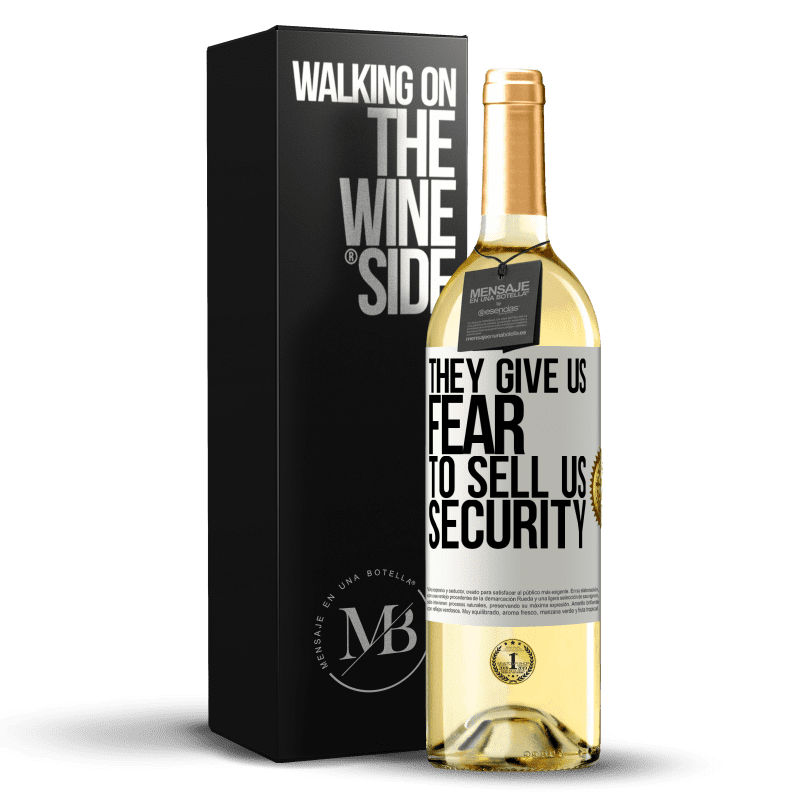 29,95 € Free Shipping | White Wine WHITE Edition They give us fear to sell us security White Label. Customizable label Young wine Harvest 2024 Verdejo