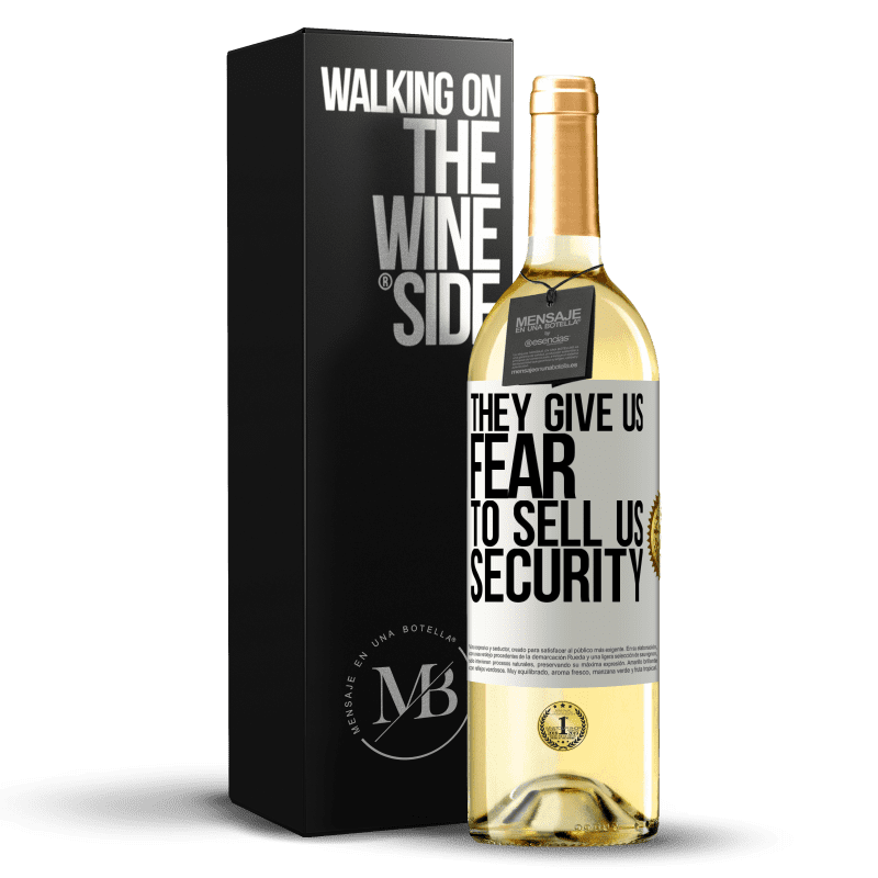 29,95 € Free Shipping | White Wine WHITE Edition They give us fear to sell us security White Label. Customizable label Young wine Harvest 2025 Verdejo