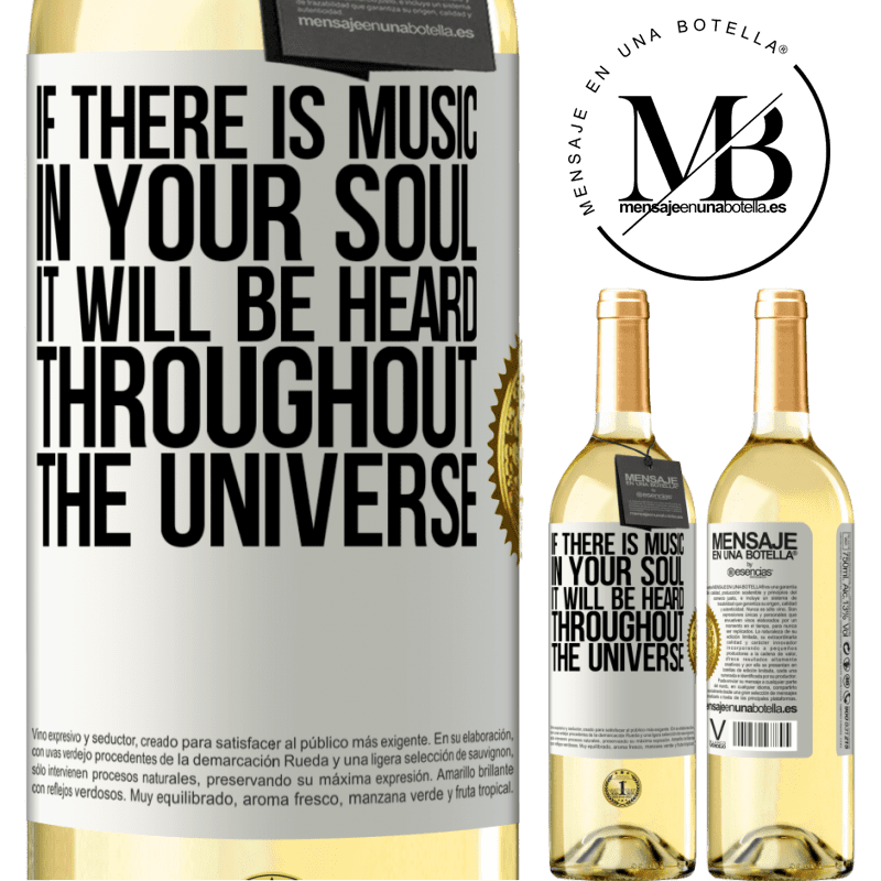 29,95 € Free Shipping | White Wine WHITE Edition If there is music in your soul, it will be heard throughout the universe White Label. Customizable label Young wine Harvest 2022 Verdejo