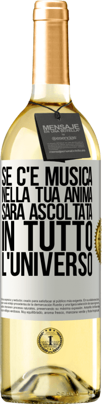 29,95 € Spedizione Gratuita | Vino bianco Edizione WHITE Se c'è musica nella tua anima, sarà ascoltata in tutto l'universo Etichetta Bianca. Etichetta personalizzabile Vino giovane Raccogliere 2025 Verdejo