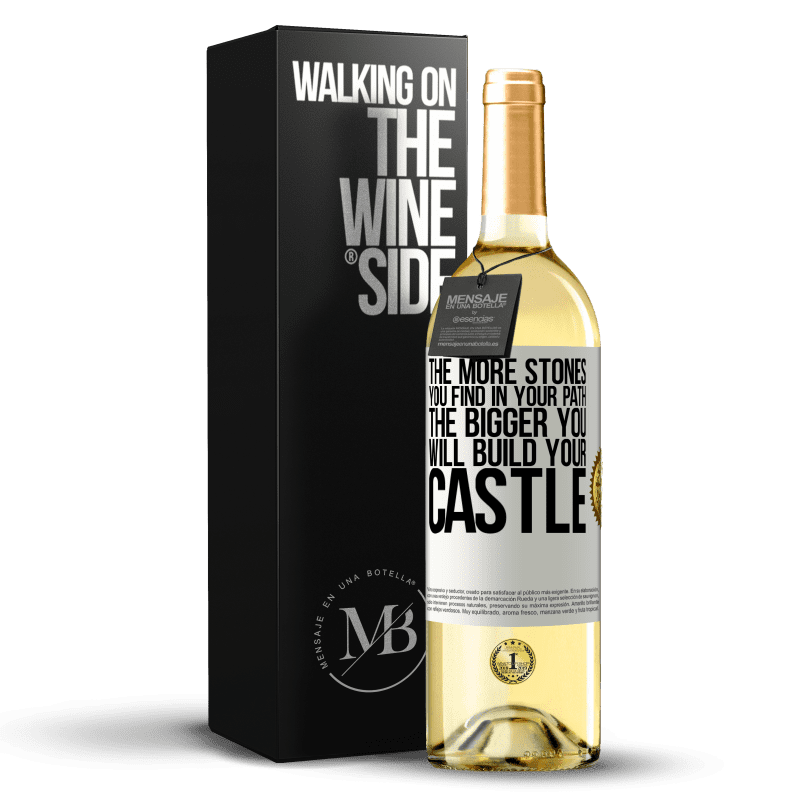 29,95 € Free Shipping | White Wine WHITE Edition The more stones you find in your path, the bigger you will build your castle White Label. Customizable label Young wine Harvest 2024 Verdejo