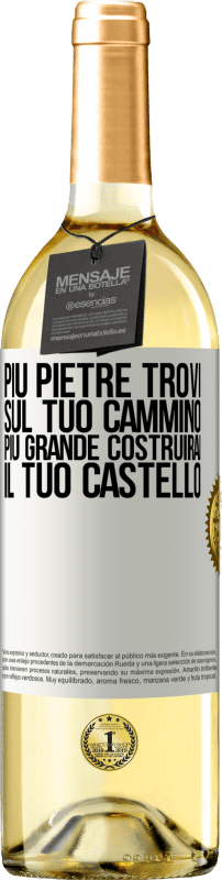 29,95 € | Vino bianco Edizione WHITE Più pietre trovi sul tuo cammino, più grande costruirai il tuo castello Etichetta Bianca. Etichetta personalizzabile Vino giovane Raccogliere 2025 Verdejo