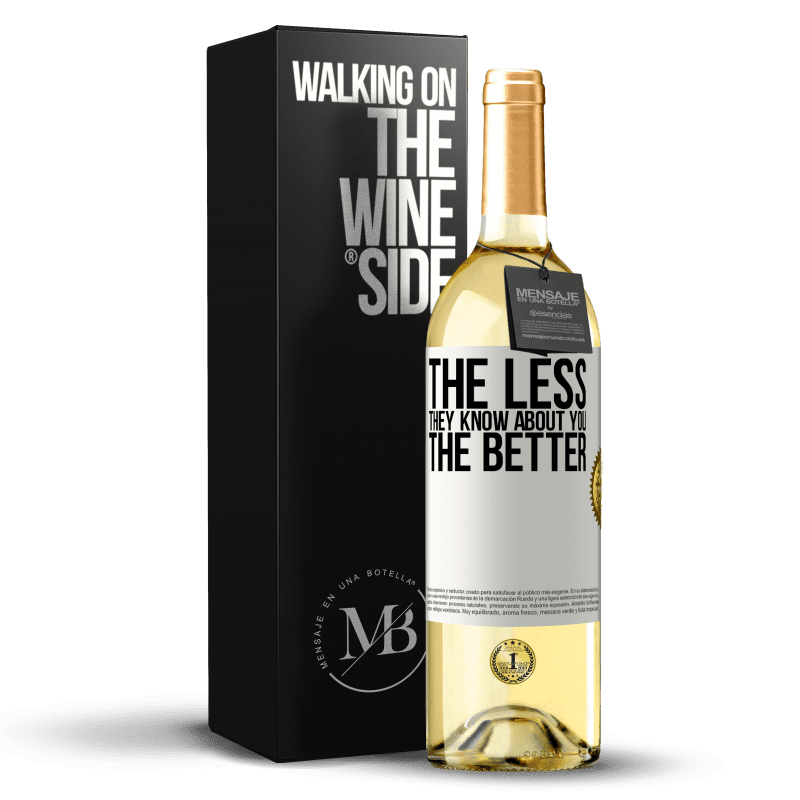 29,95 € Free Shipping | White Wine WHITE Edition The less they know about you, the better White Label. Customizable label Young wine Harvest 2024 Verdejo