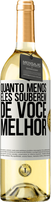 29,95 € | Vinho branco Edição WHITE Quanto menos eles souberem de você, melhor Etiqueta Branca. Etiqueta personalizável Vinho jovem Colheita 2024 Verdejo