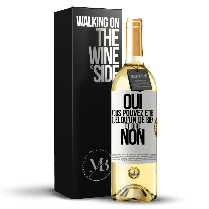 29,95 € Envoi gratuit | Vin blanc Édition WHITE OUI, vous pouvez être quelqu'un de bien et dire NON Étiquette Blanche. Étiquette personnalisable Vin jeune Récolte 2025 Verdejo