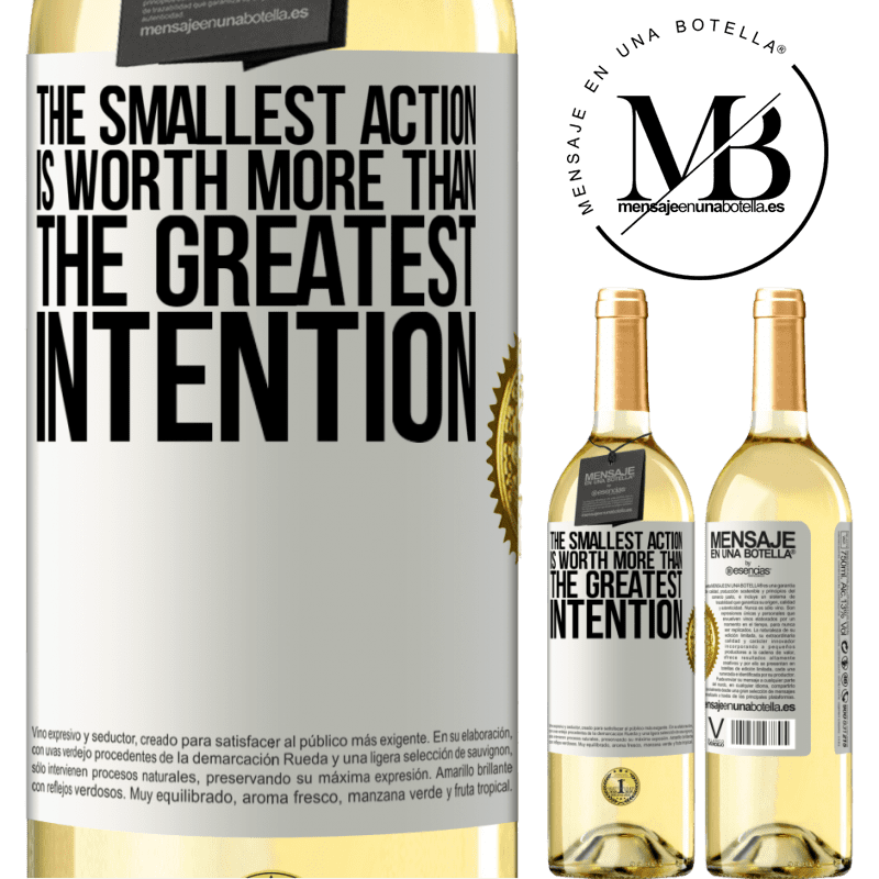 29,95 € Free Shipping | White Wine WHITE Edition The smallest action is worth more than the greatest intention White Label. Customizable label Young wine Harvest 2023 Verdejo