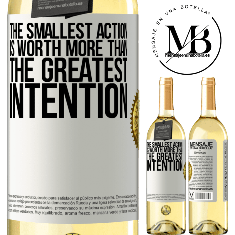 29,95 € Free Shipping | White Wine WHITE Edition The smallest action is worth more than the greatest intention White Label. Customizable label Young wine Harvest 2025 Verdejo