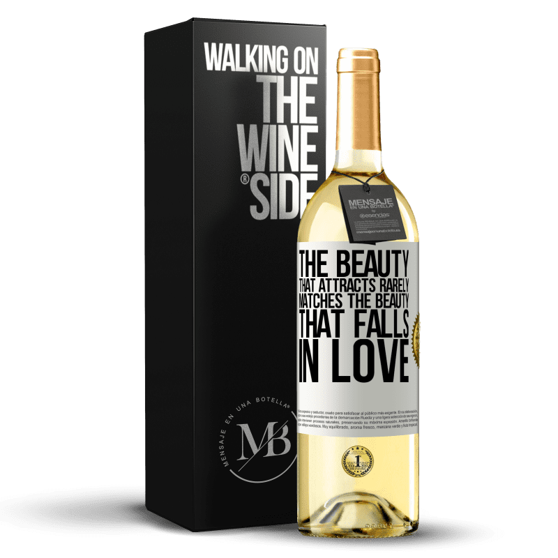 29,95 € 送料無料 | 白ワイン WHITEエディション 魅了する美しさは、めったに恋に落ちる美しさとは一致しません ホワイトラベル. カスタマイズ可能なラベル 若いワイン 収穫 2023 Verdejo