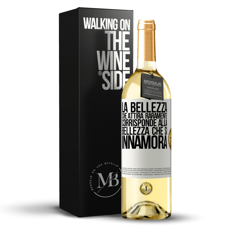 29,95 € Spedizione Gratuita | Vino bianco Edizione WHITE La bellezza che attira raramente corrisponde alla bellezza che si innamora Etichetta Bianca. Etichetta personalizzabile Vino giovane Raccogliere 2024 Verdejo