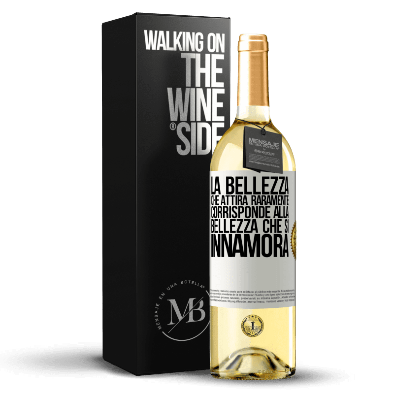 29,95 € Spedizione Gratuita | Vino bianco Edizione WHITE La bellezza che attira raramente corrisponde alla bellezza che si innamora Etichetta Bianca. Etichetta personalizzabile Vino giovane Raccogliere 2025 Verdejo
