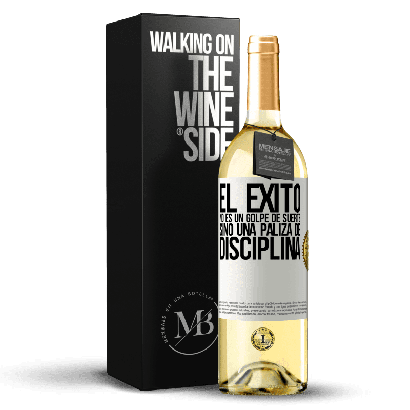 29,95 € Envío gratis | Vino Blanco Edición WHITE El éxito no es un golpe de suerte, sino una paliza de disciplina Etiqueta Blanca. Etiqueta personalizable Vino joven Cosecha 2024 Verdejo