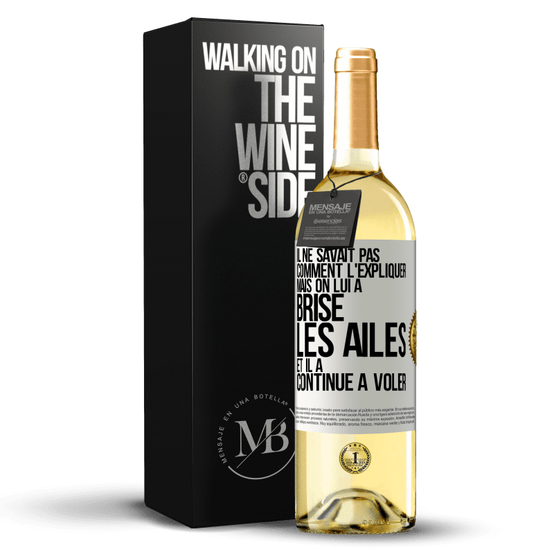 29,95 € Envoi gratuit | Vin blanc Édition WHITE Il ne savait pas comment l'expliquer mais on lui a brisé les ailes et il a continué à voler Étiquette Blanche. Étiquette personnalisable Vin jeune Récolte 2023 Verdejo