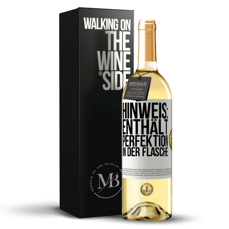 29,95 € Kostenloser Versand | Weißwein WHITE Ausgabe Hinweis: Enthält Perfektion in der Flasche Weißes Etikett. Anpassbares Etikett Junger Wein Ernte 2023 Verdejo