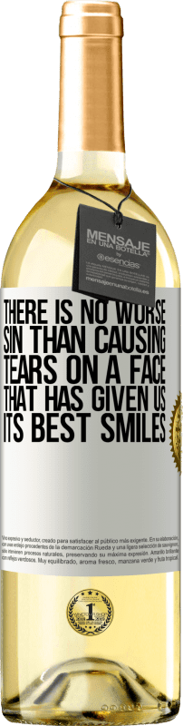 29,95 € | White Wine WHITE Edition There is no worse sin than causing tears on a face that has given us its best smiles White Label. Customizable label Young wine Harvest 2024 Verdejo