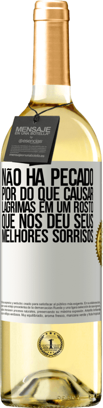 29,95 € | Vinho branco Edição WHITE Não há pecado pior do que causar lágrimas em um rosto que nos deu seus melhores sorrisos Etiqueta Branca. Etiqueta personalizável Vinho jovem Colheita 2024 Verdejo