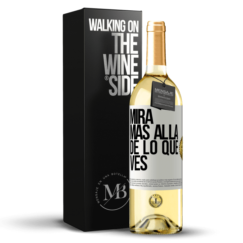 29,95 € Envío gratis | Vino Blanco Edición WHITE Mira más allá de lo que ves Etiqueta Blanca. Etiqueta personalizable Vino joven Cosecha 2023 Verdejo
