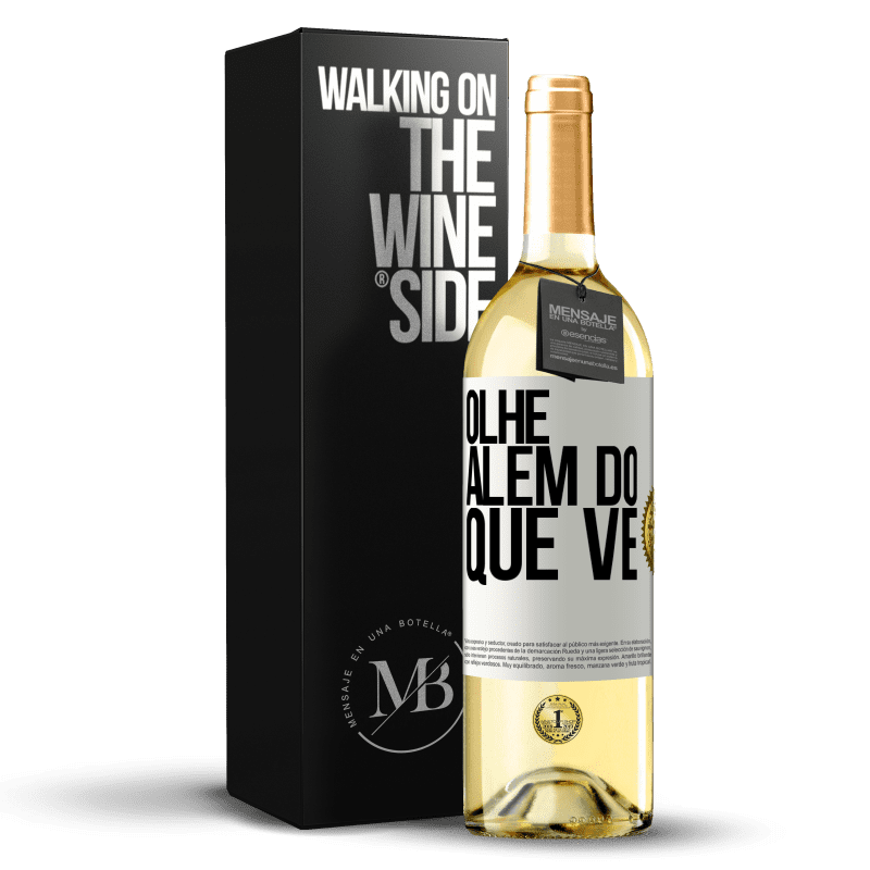 29,95 € Envio grátis | Vinho branco Edição WHITE Olhe além do que vê Etiqueta Branca. Etiqueta personalizável Vinho jovem Colheita 2024 Verdejo