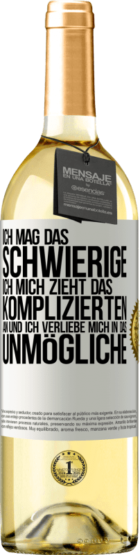 29,95 € | Weißwein WHITE Ausgabe Ich mag das Schwierige, ich mich zieht das Komplizierten an und ich verliebe mich in das Unmögliche Weißes Etikett. Anpassbares Etikett Junger Wein Ernte 2024 Verdejo