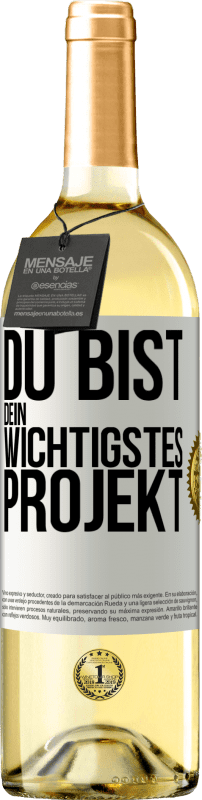 29,95 € | Weißwein WHITE Ausgabe Du bist dein wichtigstes Projekt Weißes Etikett. Anpassbares Etikett Junger Wein Ernte 2024 Verdejo