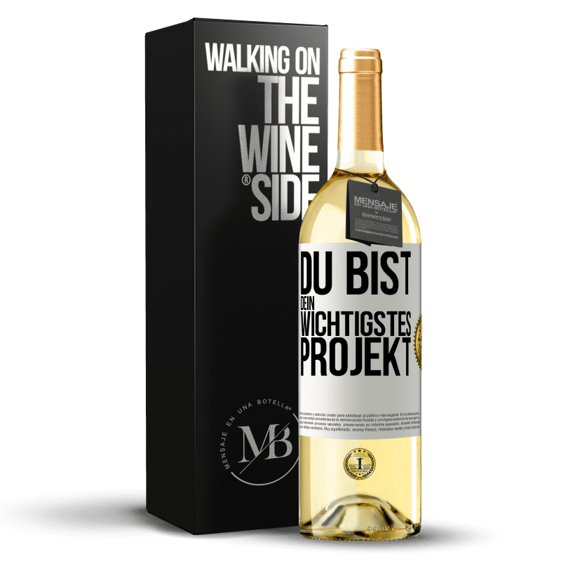 29,95 € Kostenloser Versand | Weißwein WHITE Ausgabe Du bist dein wichtigstes Projekt Weißes Etikett. Anpassbares Etikett Junger Wein Ernte 2024 Verdejo