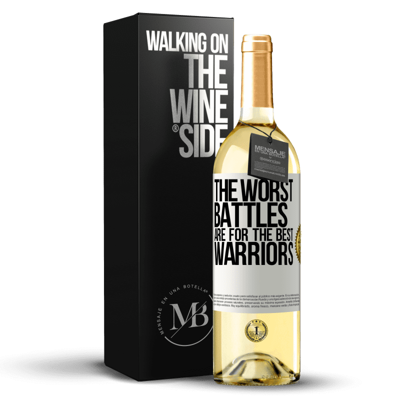 29,95 € Free Shipping | White Wine WHITE Edition The worst battles are for the best warriors White Label. Customizable label Young wine Harvest 2025 Verdejo