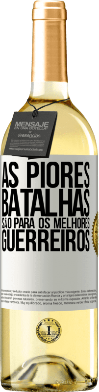 29,95 € | Vinho branco Edição WHITE As piores batalhas são para os melhores guerreiros Etiqueta Branca. Etiqueta personalizável Vinho jovem Colheita 2025 Verdejo